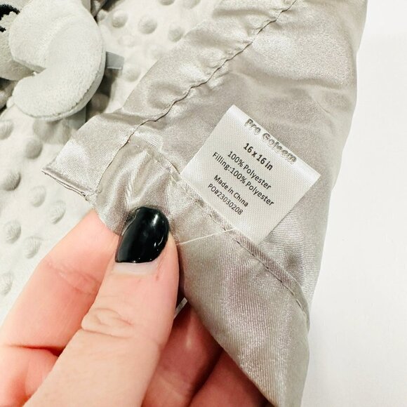 Pro Goleem Plush Grey Elephant Sensory Dot Crinkle Ears Lovey Security Blanket - Picture 5 of 7